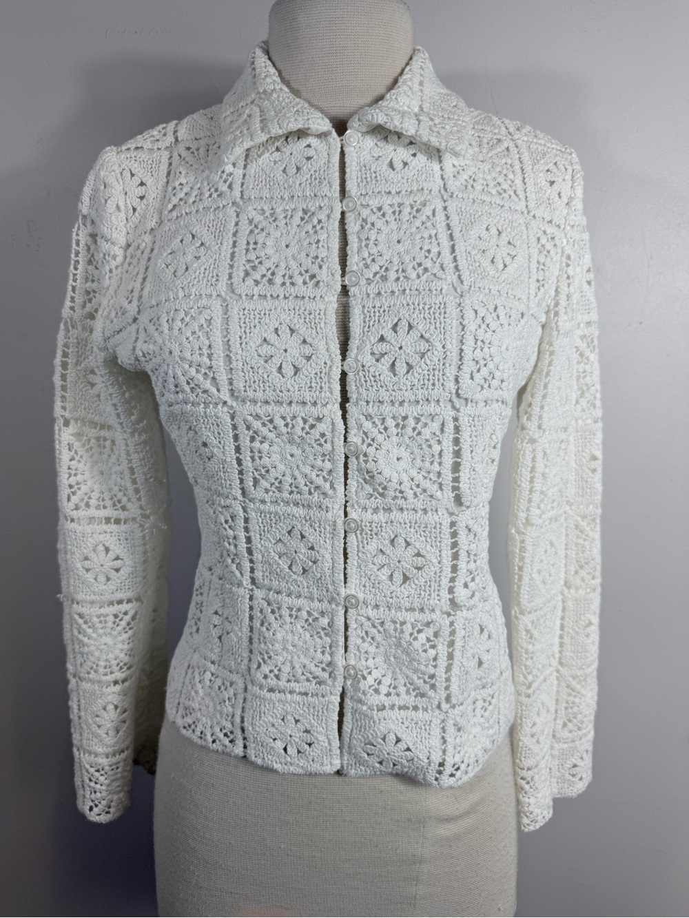 Favorite Daughter Crochet Dream Top White Cotton Crochet Button Shirt US XS - Picture 2 of 10